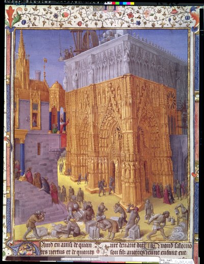 Building of the Temple of Jerusalem, illustration from 
